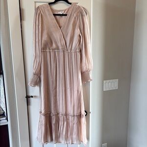 Elegant Blush Long Sleeve Dress